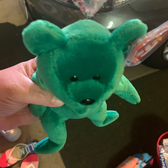 TY Green Shamrock Teddy Bear Plush Toy - Picture 7 of 9